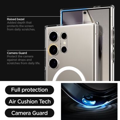 Захисний чохол Spigen (SGP) Ultra Hybrid OneTap Ring для Samsung Galaxy S24 Ultra (S928) ACS07297 - White