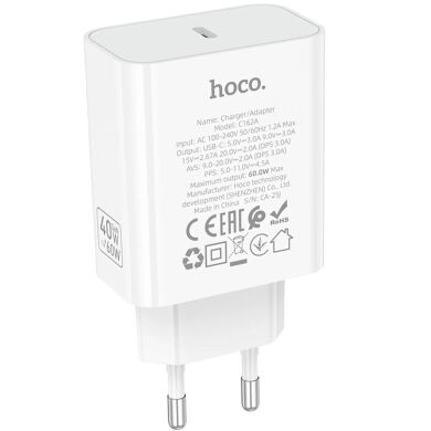 Сетевое зарядное устройство Hoco C612A PD40W (Type-C) - White