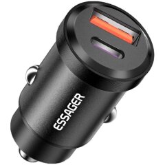 Автомобільний зарядний пристрій ESSAGER Gyroscope Mini 45W (Type-C + USB) ECCAC45-TL01-Z - Black