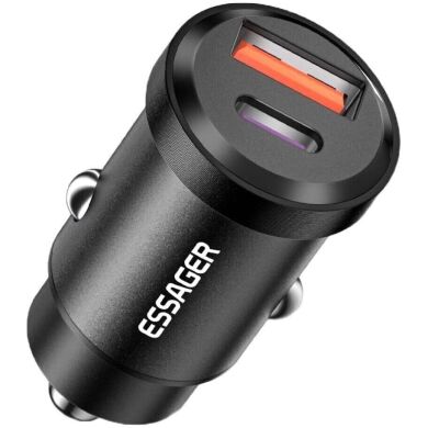 Автомобільний зарядний пристрій ESSAGER Gyroscope Mini 45W (Type-C + USB) ECCAC45-TL01-Z - Black