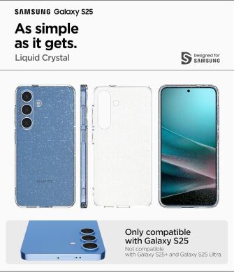 Защитный чехол Spigen (SGP) Liquid Crystal Glitter для Samsung Galaxy S25 (S931) ACS08997 - Crystal Quartz