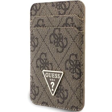 Кардхолдер с ремешком для смартфона Guess triangle MagSafe (GUBPWMWSP4GTW) - Brown