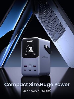 Зовнішній акумулятор UGREEN PB770 QC+PD 300W (48000mAh) - Grey