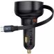 Автомобильное зарядное устройство Baseus Enjoyment Pro Retractable (60W) + кабель Type-C (C00057802111) - Black. Фото 1 из 9