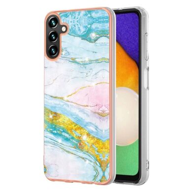 Защитный чехол Deexe Marble Style для Samsung Galaxy A34 (A346) - Yellow Green