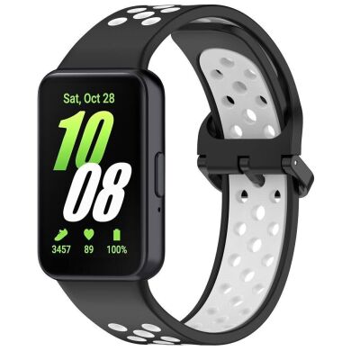 Ремінець Deexe Dot Color для Samsung Galaxy Fit 3 - Black / White