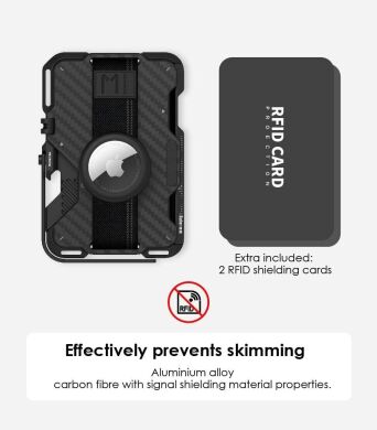 Кардхолдер AULUMU G03 Carbon Fiber Cover Magnetic - Black