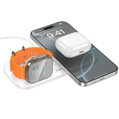 Беспроводное зарядное устройство Hoco CW65 3 in 1 (15W) - White