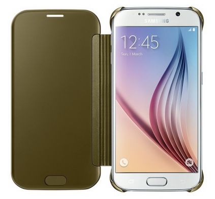 Чехол Clear View Cover для Samsung Galaxy S6 (G920) EF-ZG920 - Gold