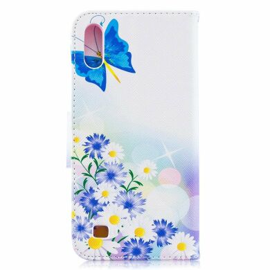 Чехол-книжка Deexe Color Wallet для Samsung Galaxy A10 (A105) - Blue Butterfly and Flowers