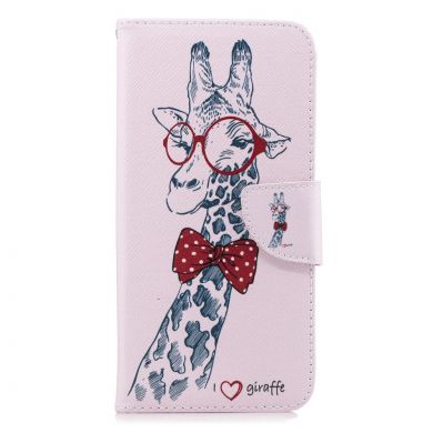 Чехол-книжка Deexe Color Wallet для Samsung Galaxy J6+ (J610) - Cool Giraffe