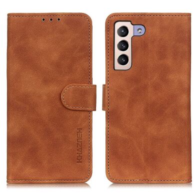 Чехол-книжка KHAZNEH Retro Wallet для Samsung Galaxy S22 Plus - Brown