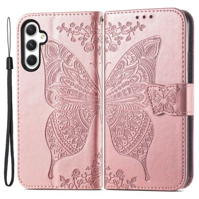 Чехол UniCase Butterfly Pattern для Samsung Galaxy A55 (A556) - Rose Gold