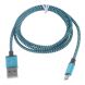 Дата-кабель Deexe Braided Cord (microusb / 3m) - Blue. Фото 2 из 2
