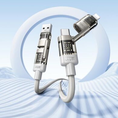 Кабель Hoco U151 3 in 1 USB+Type-C to Type-C+Lighting 240W (1m) - Black