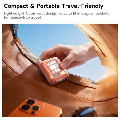 Кабель с комплектом адаптеров TOOCKI TX130C2 Retractable - White / Orange