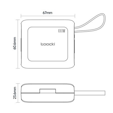 Кабель с комплектом адаптеров TOOCKI TX130C2 Retractable - White / Orange