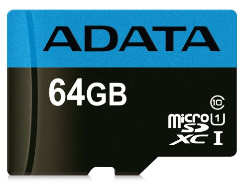 Карта памяти microSDXC ADATA 64GB 10 class UHS-I + адаптер
