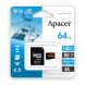 Карта памяти MicroSDXC Apacer 64GB UHS-I U3 V30 A2 + адаптер (AP64GMCSX10U8-R). Фото 3 из 10