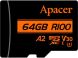 Карта памяти MicroSDXC Apacer 64GB UHS-I U3 V30 A2 + адаптер (AP64GMCSX10U8-R). Фото 2 из 10