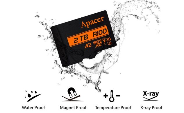 Карта памяти MicroSDXC Apacer 64GB UHS-I U3 V30 A2 + адаптер (AP64GMCSX10U8-R)