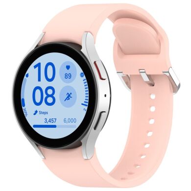 Ремешок Deexe Silicone Band для Samsung Galaxy Watch 4 / 4 Classic / 5 / 5 Pro / 6 / 6 Classic / 7 / FE - Light Pink