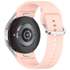 Ремешок Deexe Silicone Band для Samsung Galaxy Watch 4 / 4 Classic / 5 / 5 Pro / 6 / 6 Classic / 7 / FE - Light Pink