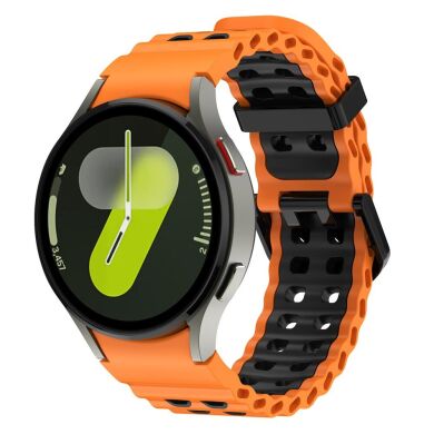 Ремешок KALEBOL Ocean Strap для Samsung Galaxy Watch 4 / 4 Classic / 5 / 5 Pro / 6 / 6 Classic / 7 / FE - Orange / Black