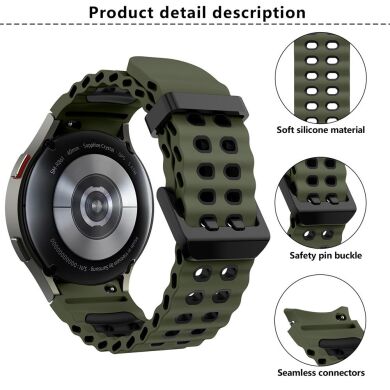 Ремінець KALEBOL Ocean Strap для Samsung Galaxy Watch 4 / 4 Classic / 5 / 5 Pro / 6 / 6 Classic / 7 / FE - Black / Grey