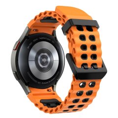 Ремінець KALEBOL Ocean Strap для Samsung Galaxy Watch 4 / 4 Classic / 5 / 5 Pro / 6 / 6 Classic / 7 / FE - Orange / Black