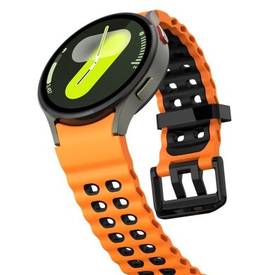 Ремешок KALEBOL Ocean Strap для Samsung Galaxy Watch 4 / 4 Classic / 5 / 5 Pro / 6 / 6 Classic / 7 / FE - Orange / Black