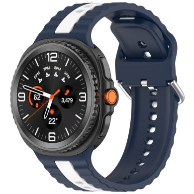 Ремешок Reframe Vertical Strip для Samsung Galaxy Watch 8 (40/44mm) / 8 Classic / Ultra (2025) - Midnight Blue / White