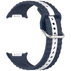 Ремешок Reframe Vertical Strip для Samsung Galaxy Watch 8 (40/44mm) / 8 Classic / Ultra (2025) - Midnight Blue / White