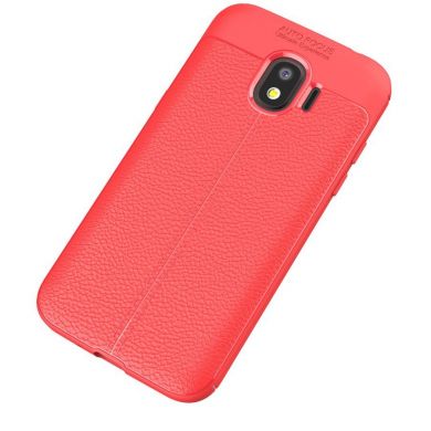 Защитный чехол Deexe Leather Cover для Samsung Galaxy J2 2018 (J250) - Red