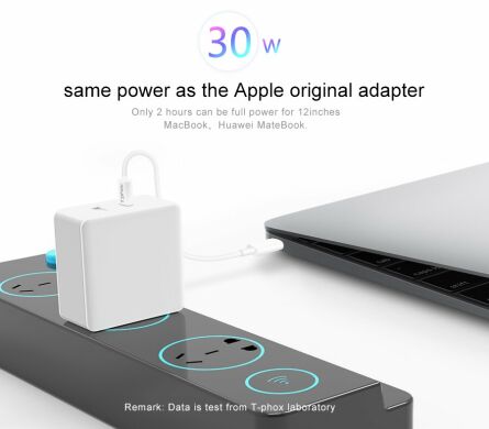 Сетевое зарядное устройство T-PHOX 48W Fast Charge TYPE-C PD (30W+QC3.0, 18W) - Black