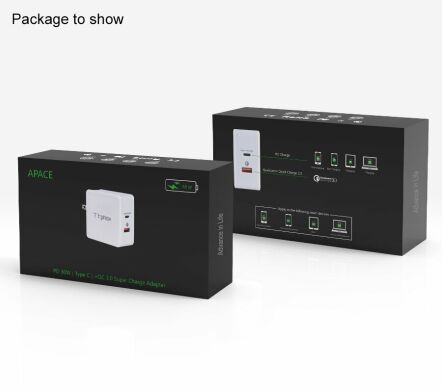 Сетевое зарядное устройство T-PHOX 48W Fast Charge TYPE-C PD (30W+QC3.0, 18W) - Black