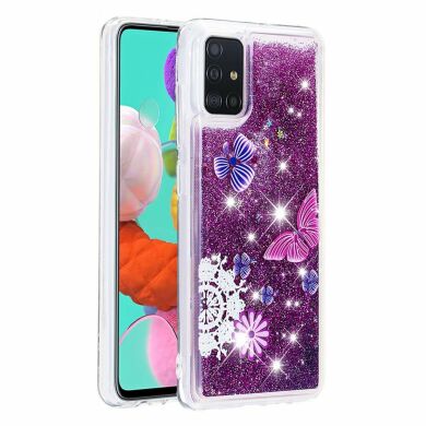Силіконова (TPU) накладка Deexe Fashion Glitter для Samsung Galaxy A51 (А515) - Butterfly Pattern