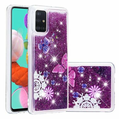 Силіконова (TPU) накладка Deexe Fashion Glitter для Samsung Galaxy A51 (А515) - Butterfly Pattern