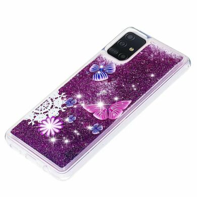 Силиконовая (TPU) накладка Deexe Fashion Glitter для Samsung Galaxy A51 (А515) - Butterfly Pattern