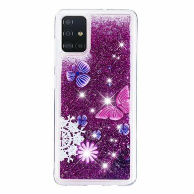 Силиконовая (TPU) накладка Deexe Fashion Glitter для Samsung Galaxy A51 (А515) - Butterfly Pattern