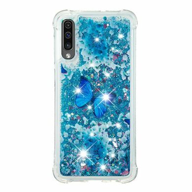 Силиконовый (TPU) чехол Deexe Fashion Glitter для Samsung Galaxy A50 (A505) / A30s (A307) / A50s (A507) - Blue Butterfly