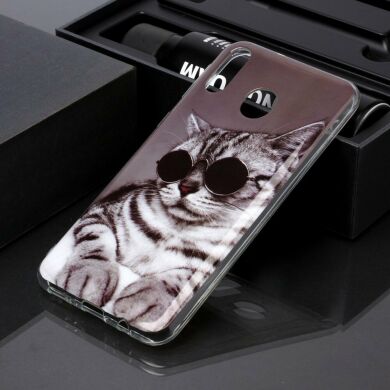 Силіконовий (TPU) чохол Deexe Life Style для Samsung Galaxy M20 (M205) - Cat Wearing Glasses
