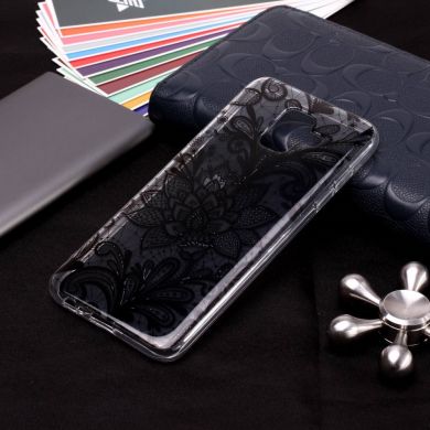 Силіконовий (TPU) чохол Deexe Pretty Glossy для Samsung Galaxy A6 2018 (A600) - Black Lace Flower