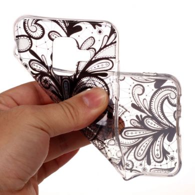 Силіконовий (TPU) чохол Deexe Pretty Glossy для Samsung Galaxy A6 2018 (A600) - Black Lace Flower