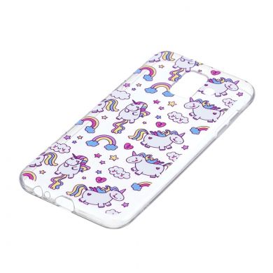 Силиконовый (TPU) чехол Deexe Pretty Glossy для Samsung Galaxy A6 2018 (A600) - Unicorn Pattern B