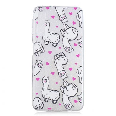 Силиконовый (TPU) чехол Deexe Pretty Glossy для Samsung Galaxy A7 2018 (A750) - Alpacas