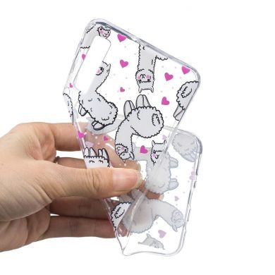 Силиконовый (TPU) чехол Deexe Pretty Glossy для Samsung Galaxy A7 2018 (A750) - Alpacas