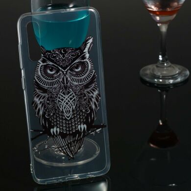 Силиконовый (TPU) чехол Deexe Pretty Glossy для Samsung Galaxy A70 (A705) - Black Owl