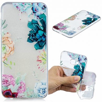 Силіконовий (TPU) чохол Deexe Pretty Glossy для Samsung Galaxy J4+ (J415) - Colorful Flowers