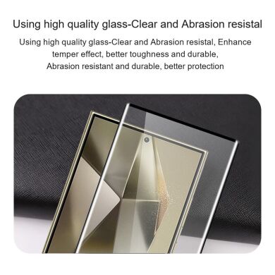 Защитное стекло AMORUS 3D Curved Full Glue для Samsung Galaxy S24 Ultra (S928) - Black